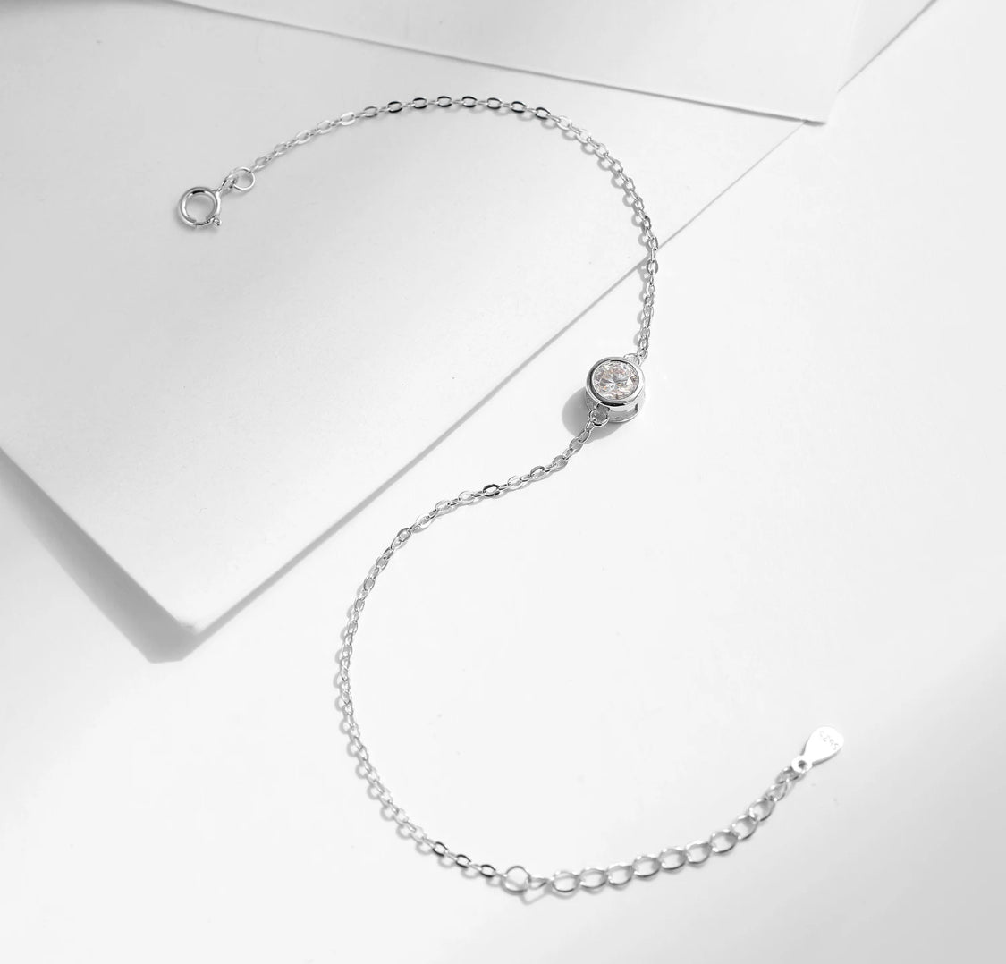 BRATARA DIN ARGINT 925 CU MOISSANITE 0,5 CT