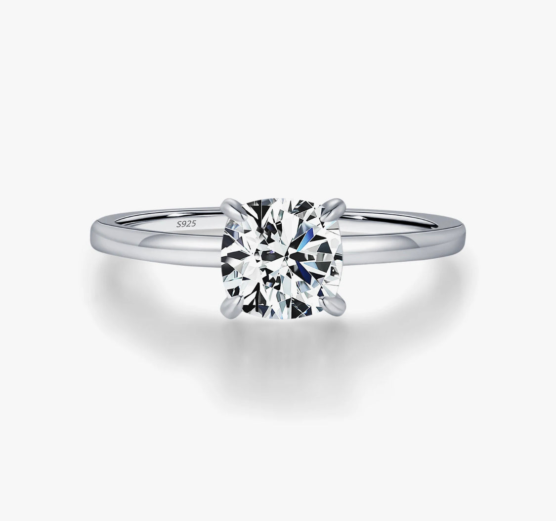 INEL DE LOGODNA DIN ARGINT 925 CU MOISSANITE 1 CT