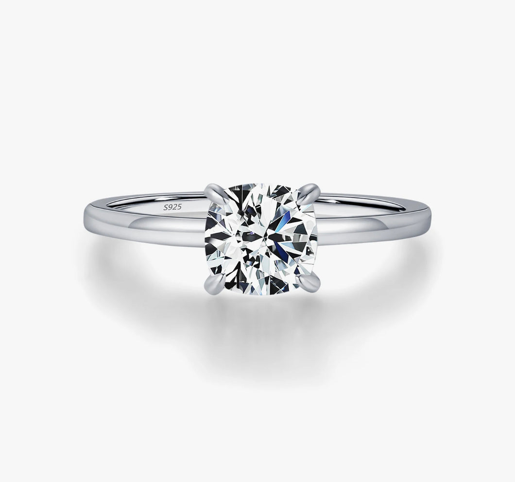INEL DE LOGODNA DIN ARGINT 925 CU DIAMANT MOISSANITE 1 CT