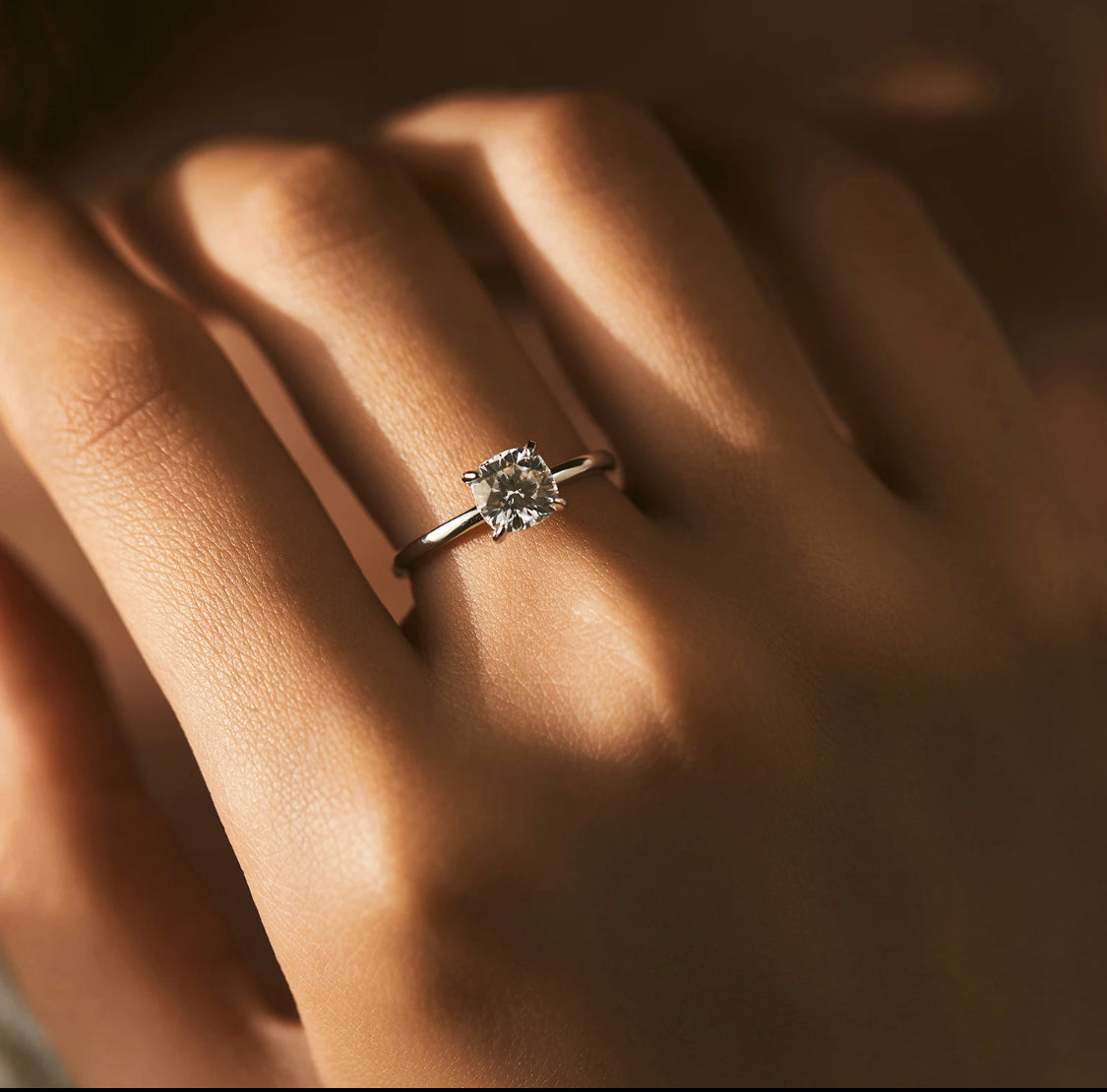 INEL DE LOGODNA DIN ARGINT 925 CU MOISSANITE 1 CT