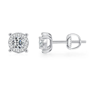 CERCEI DIN ARGINT CLASICI 925  CU DIAMANTE MOISSANITE