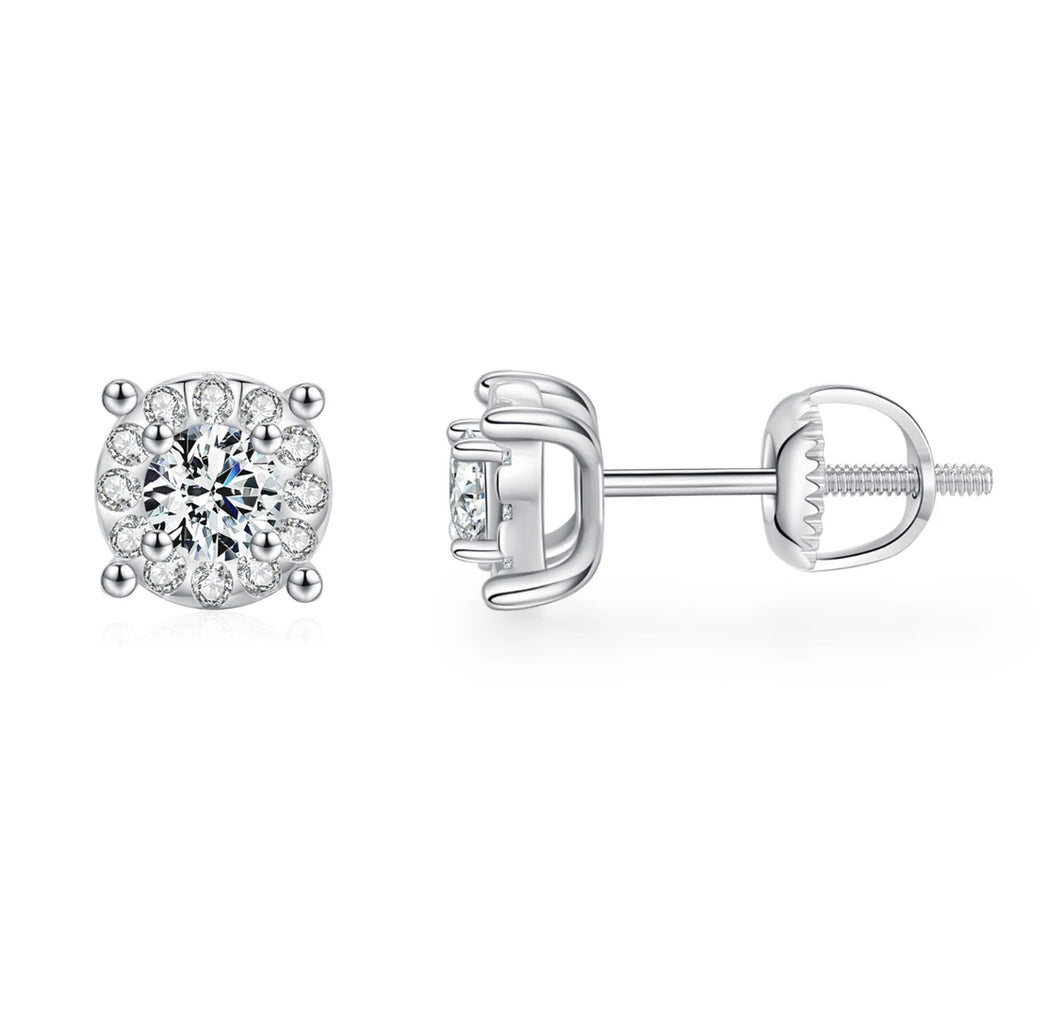 CERCEI DIN ARGINT CLASICI 925  CU DIAMANTE MOISSANITE