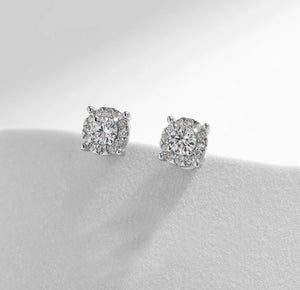 CERCEI DIN ARGINT CLASICI 925  CU DIAMANTE MOISSANITE
