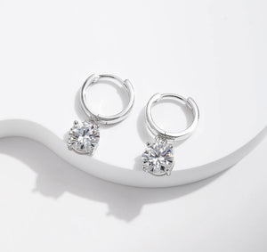 CERCEI DIN ARGINT 925 CU DIAMANTE MOISSANITE 1 CT