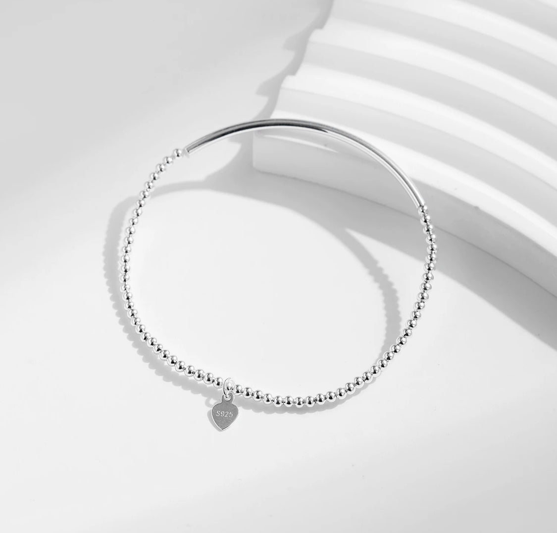 BRATARA CU BILE DIN ARGINT 925 SI INIMA