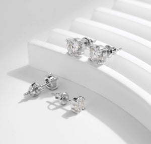 CERCEI DIN ARGINT 925 CU DIAMANTE MOISSANITE